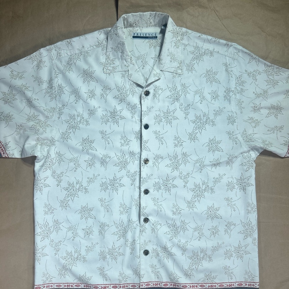 Presence Clothing Co. White Floral Men's short sleeve Shirt